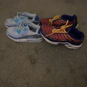 Both shoes good condition could use cleaning size 4.5 youth